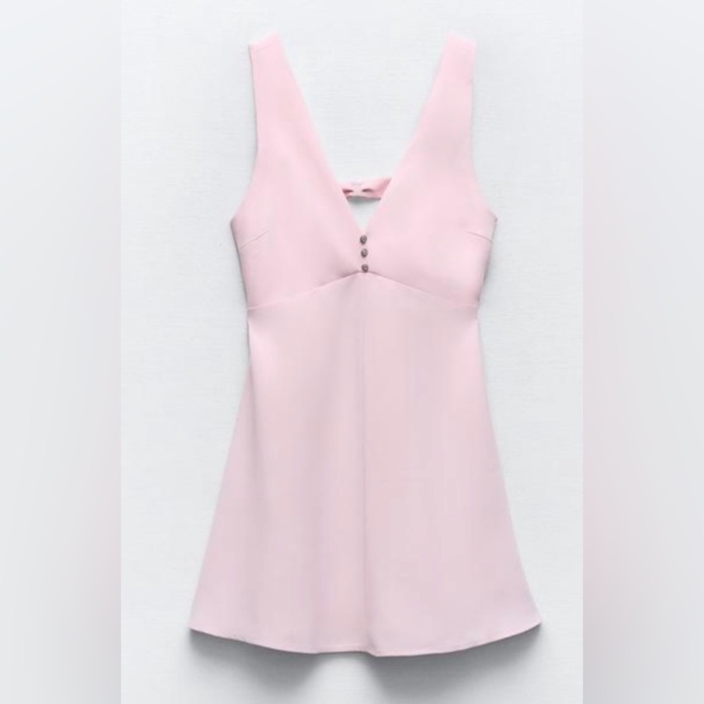 ZARA JEWEL BUTTON PINAFORE DRESS
